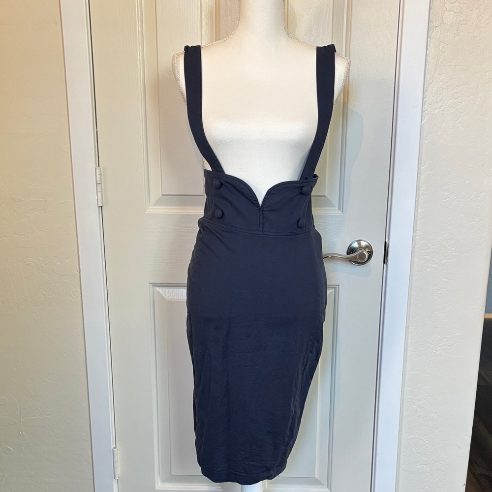 Vintage Style Suspender Pencil Dress